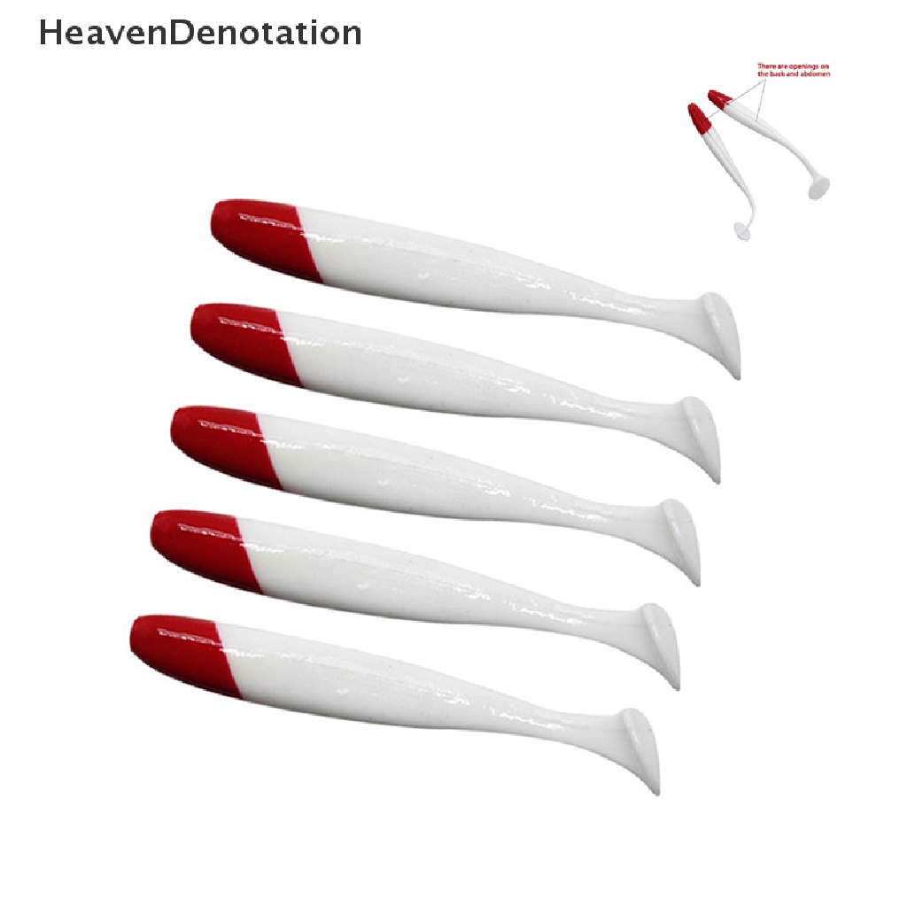 [HeavenDenotation] 5pcs Silikon Buatan Cacing Umpan Lembut Wobblers Bass Carp Flying Fishing Lure HDV