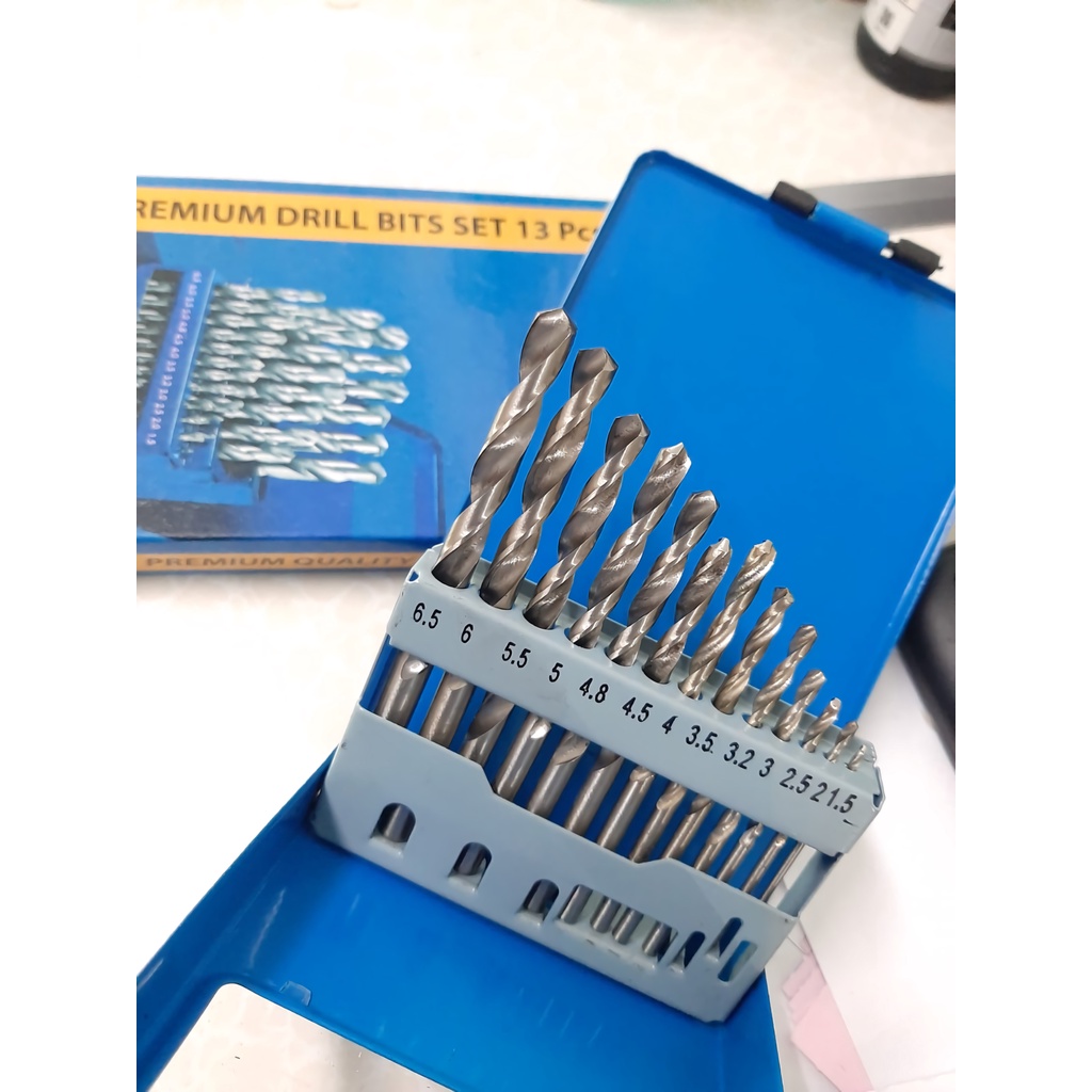 B82 Mata Bor Besi Set 13 Pcs 1.5 - 6.5mm mata bor besi metal set Mata Bor Serbaguna Bisa Besi,Kayu,P