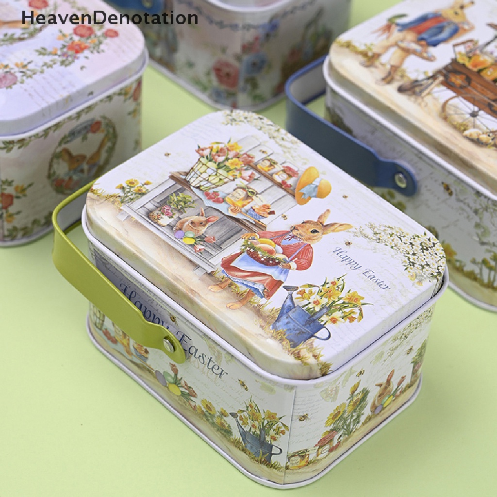 [HeavenDenotation] Vintage Kecil Penyimpanan Koper Tinplate Candy Box Gift Box Dekorasi Paskah HDV