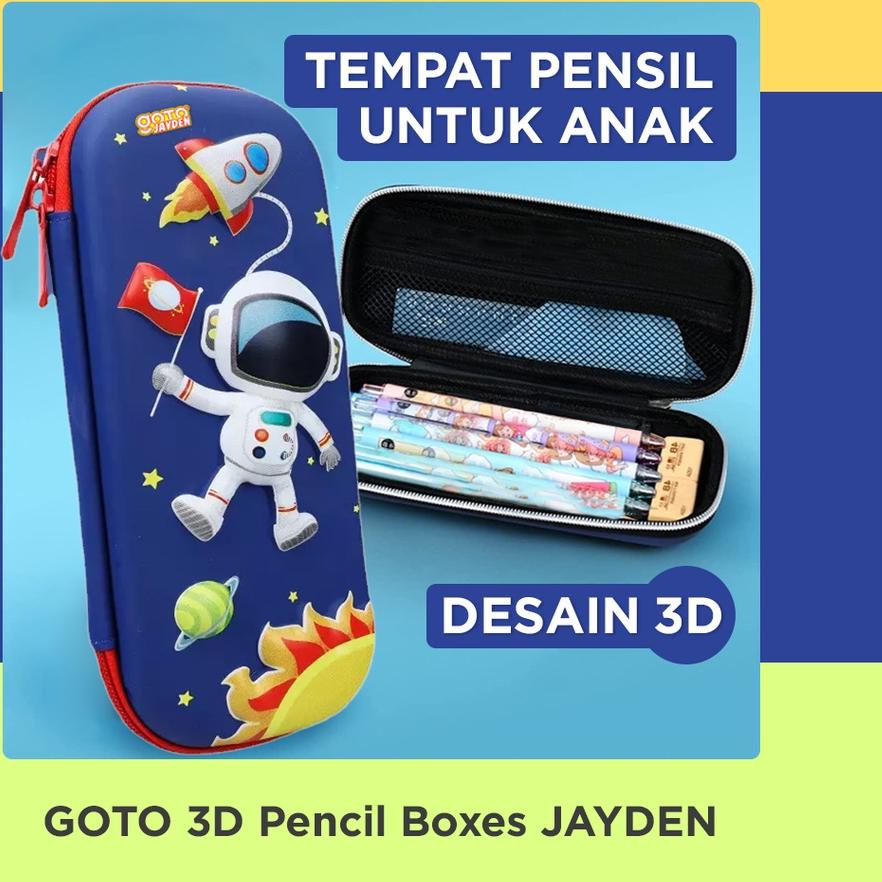 

12.12 ✨Promo✨ Goto Jayden Kotak Pensil Anak Tempat Alat Tulis 3D Karakter Timbul grosir