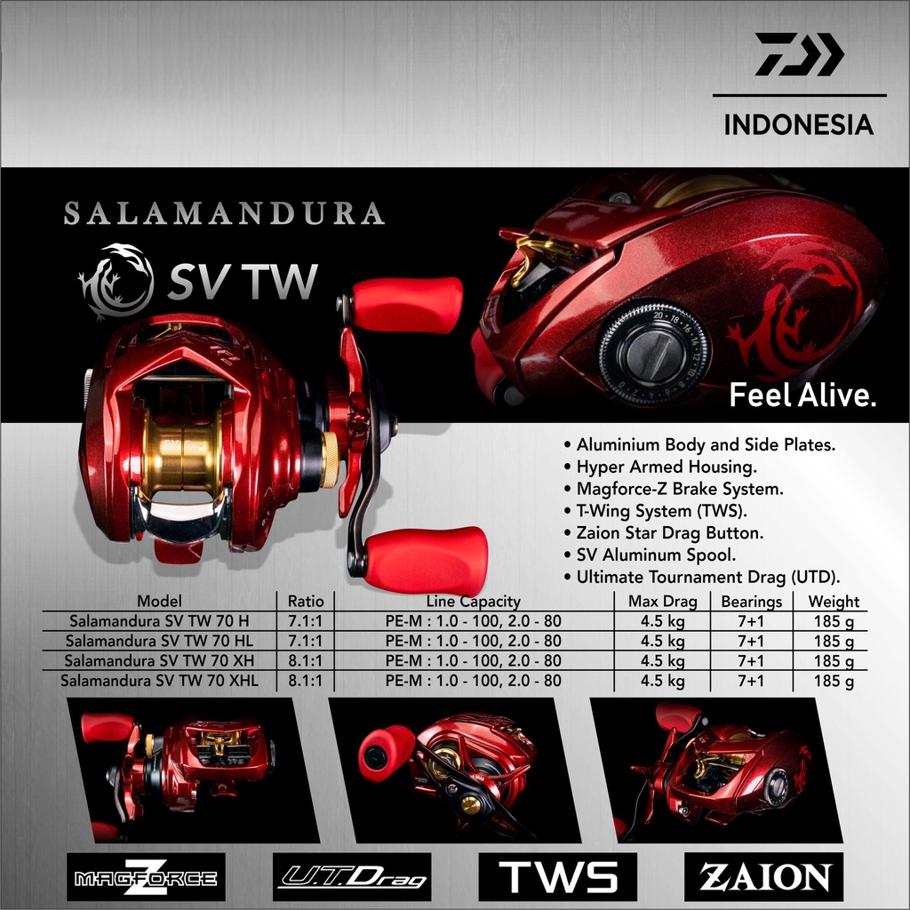 Reel Casting BC Daiwa Salamandura SV TW 70