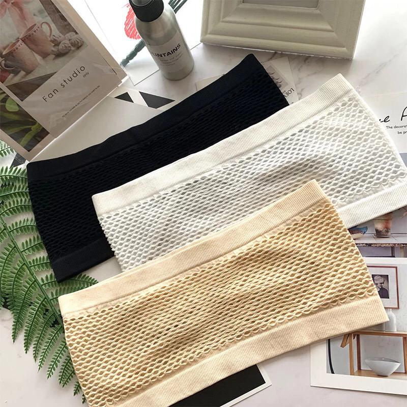 T&amp;Y Bra Kemben Seamless Jaring Belakang Wanita Tanpa Tali Anti Slip Bh Cewek Crop Tanpa Busa Pakaian Dalam Wanita Sexy Fashion Korea Import Murah
