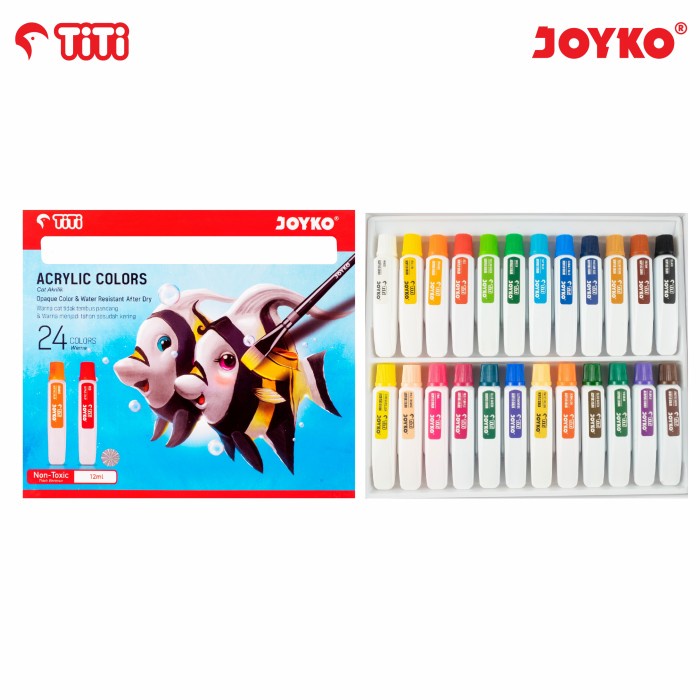 Joyko Titi 24 Acrylic Colors / Cat Akrilik 24 Warna Ac-12Ml-24