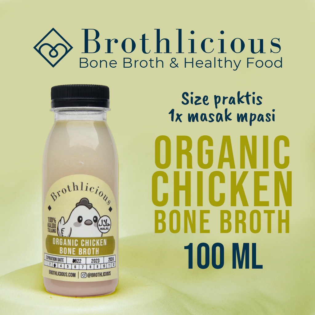 

Kaldu MPASI Ayam Organik Chicken Bone Broth 100ml by Brothlicious