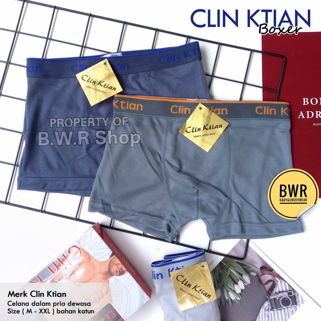 CD Boxer Clin Ktian / Celana Dalam Pria Dewasa Boxer Karet Tebal Murah | Bwr