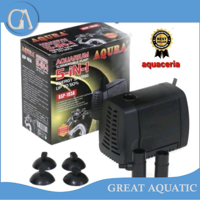 AQURA ASP 103 A power head pompa celup air kolam ikan hias ORI