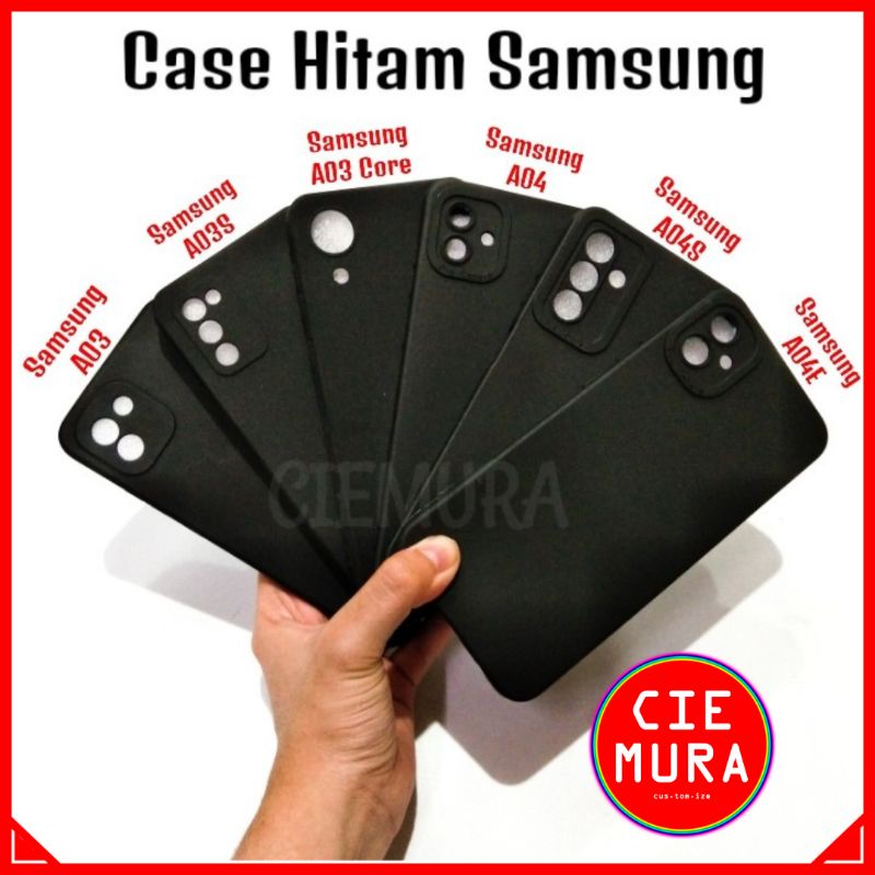 CIE Case Hitam Samsung A03 A03S A03 Core A04 A04S A04E Black Matte Softcase Polos Lentur Slim Siliko