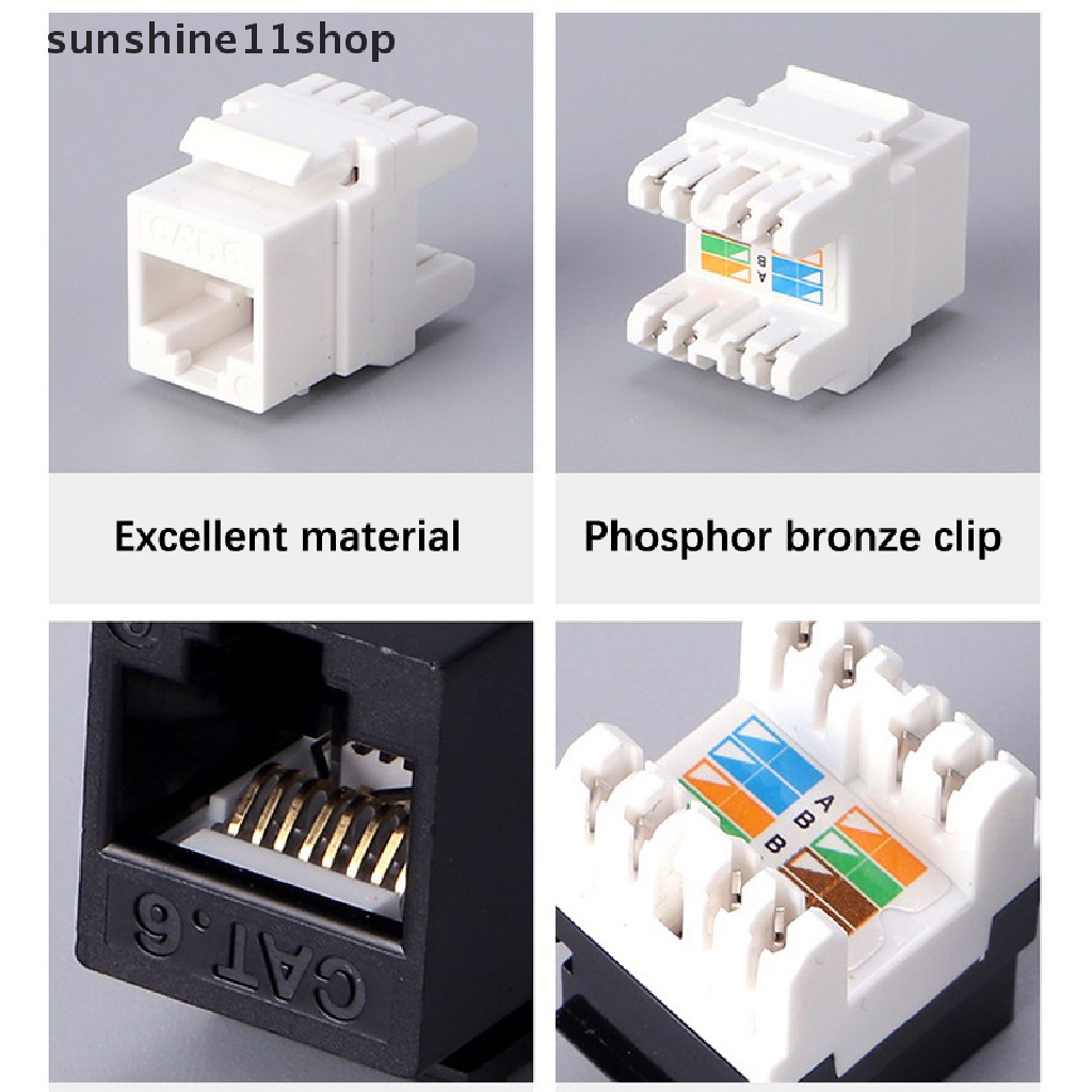 Sho CAT6 RJ45 Keystone Jack Female Coupler Insert Snap-in Connector Socket Adaptor Port Ethernet Wall Jack Punch Down Konektor Modul Keystone N