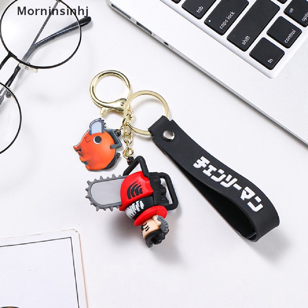 Mornin New Anime Chain Man Keychain Lucu Lembut Karet Pochita Gantungan Kunci Mobil Denji Makima Key Chains Bag Pendant Key Holder Pasangan Hadiah id