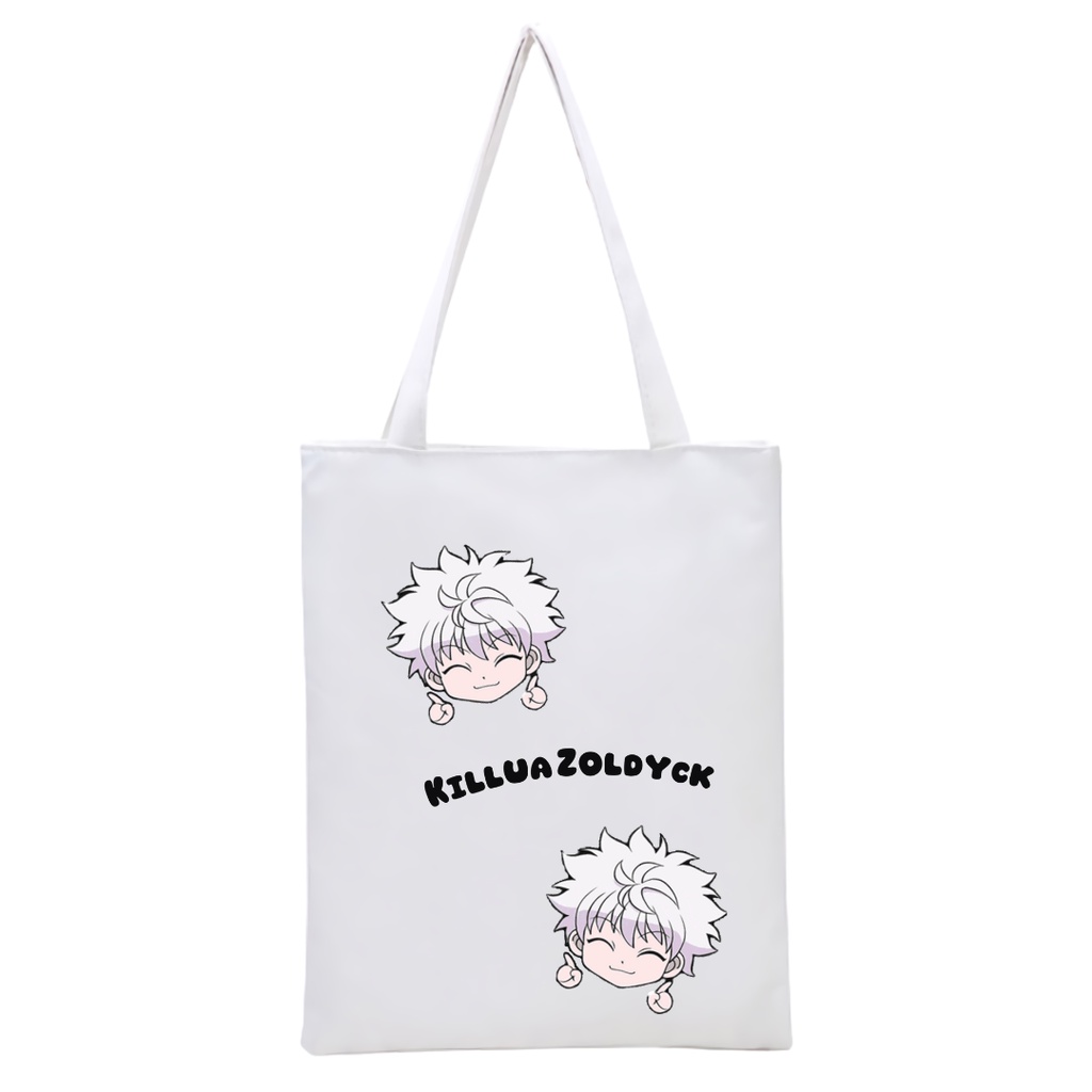 NEW bisa CUSTOM Totebag HUNTER X HUNTER Printing Resleting anime manga Jepang Killua Gon Kurapika Leorio || Kiiyoomii ||