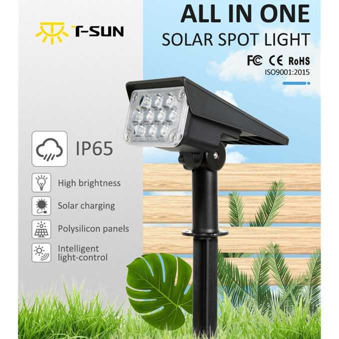 LAMPU TAMAN TENAGA SURYA SOROT OUTDOOR SOLAR CELL WATERPROOF 20 LED - Kuning