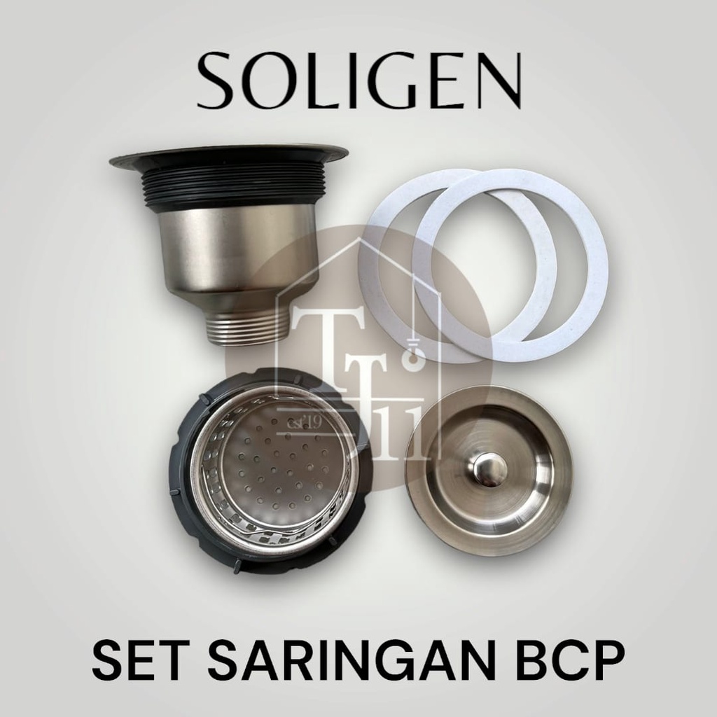 SARINGAN BAK CUCI PIRING STAINLESS STEEL SOLIGEN 1 SET KOMPLIT / SARINGAN CUCI PIRING STAINLESS ANTI KARAT SOLIGEN 1 SET KOMPLIT