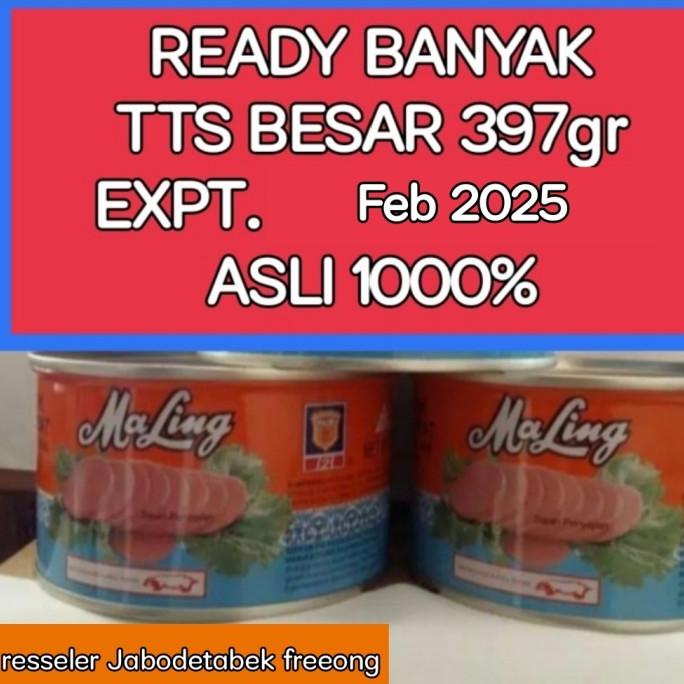 

Maling Pork Luncheon Meat Kaleng 397gr TTS (daging ham babi kaleng) TERLARIS