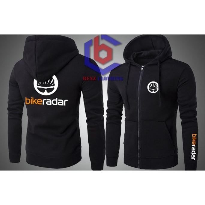 Jaket Hoodie Sweater Bikeradar Outerwear Pria Wanita Zipper Resleting Depan Polos Sablon Polyflek Ko