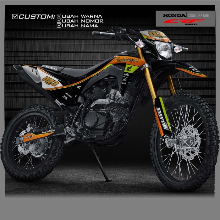 Decal CRF 150 L ORANGE BLACK A09