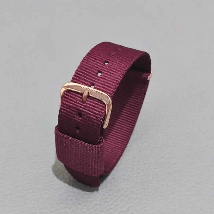 Terlaris Tali Jam Tangan Nato Strap Canvas 20 Mm Merah Maroon