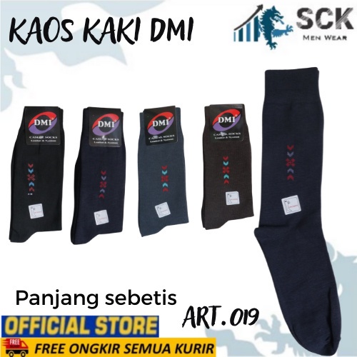 Kaos Kaki Pria DMI 016 017 018 019 Panjang Sebetis Premium 21-22 cm / Kaos Kaki Kantor