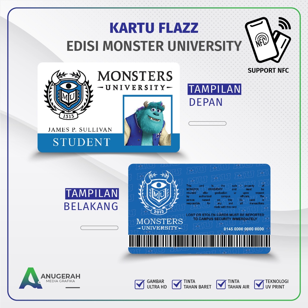 Kartu E-toll Flazz BCA Emoney Brizzi BNI Tapcash Edisi Monster University