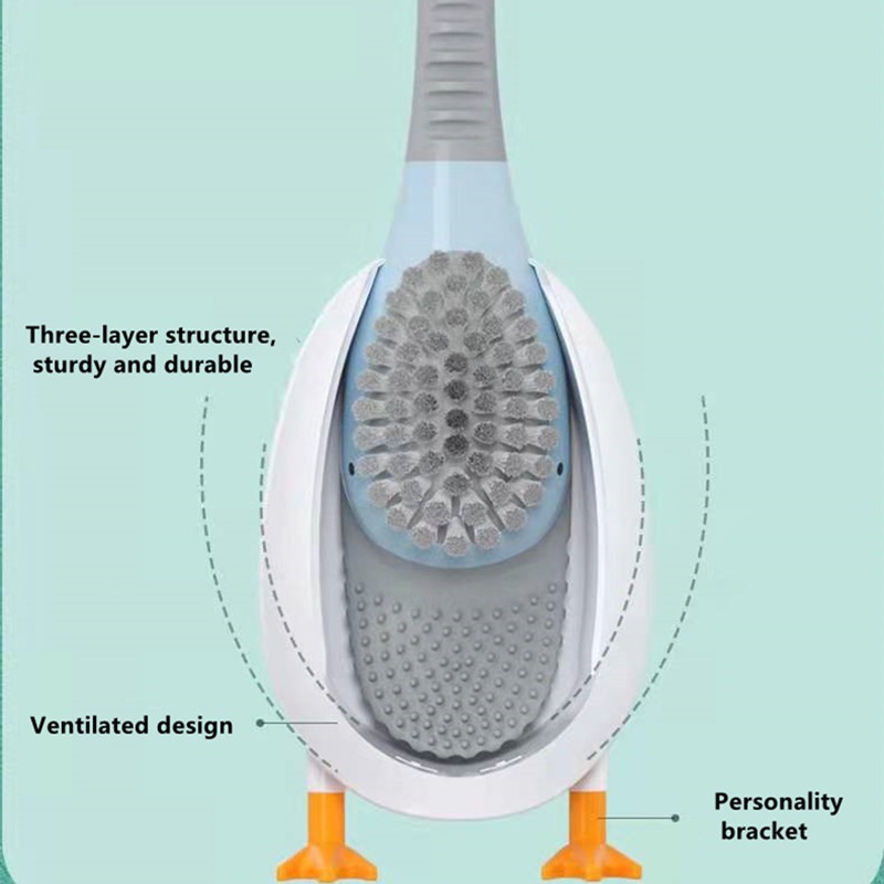 【COD】Sikat Silikon Golf Toilet/Sikat Pembersih Toilet Bentuk Bebek/Sikat WC Silikon/Toilet Kamar Mandi Silikon Brush Bebek