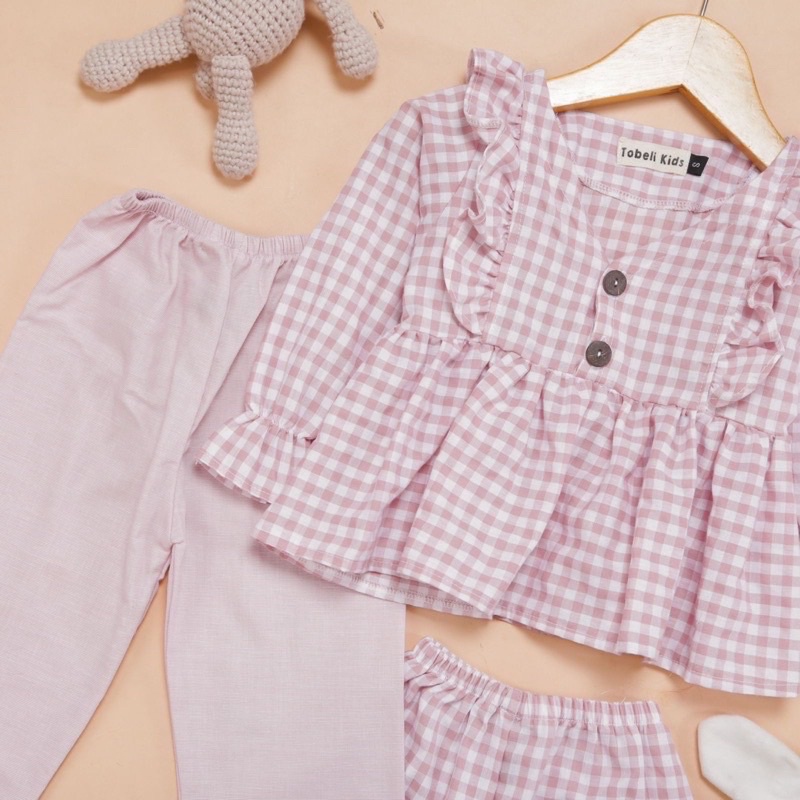 3PCS RAMIES SET SETELAN BAJU ANAK PEREMPUAN DAN LAKI LAKI BAJU LEBARAN ANAK 6 BULAN - 6 TAHUN TBL