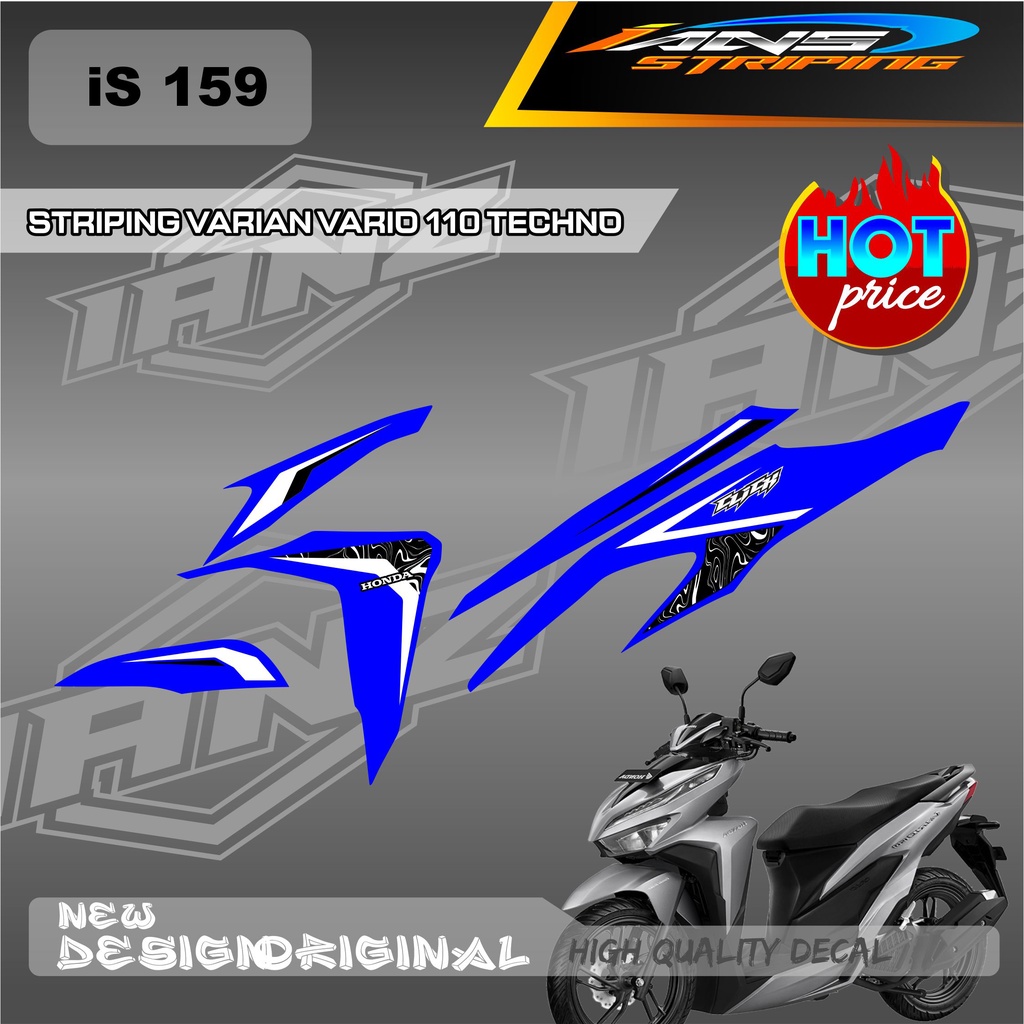 NEW DECAL STRIPING LIST VARIO TECHNO 110 OLD / HONDA VARIO TECHNO 110 MENGGUNKAN BAHAN BERKUALITAS /  TIDAK MUDAH PUDAR / DECAL KERETA VARIO TECHNO  IS159