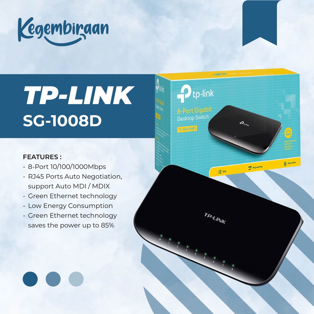 TP-Link SG1008D Switch Hub 8 Port Gigabit / Switch Hub Gigabit 8 Port