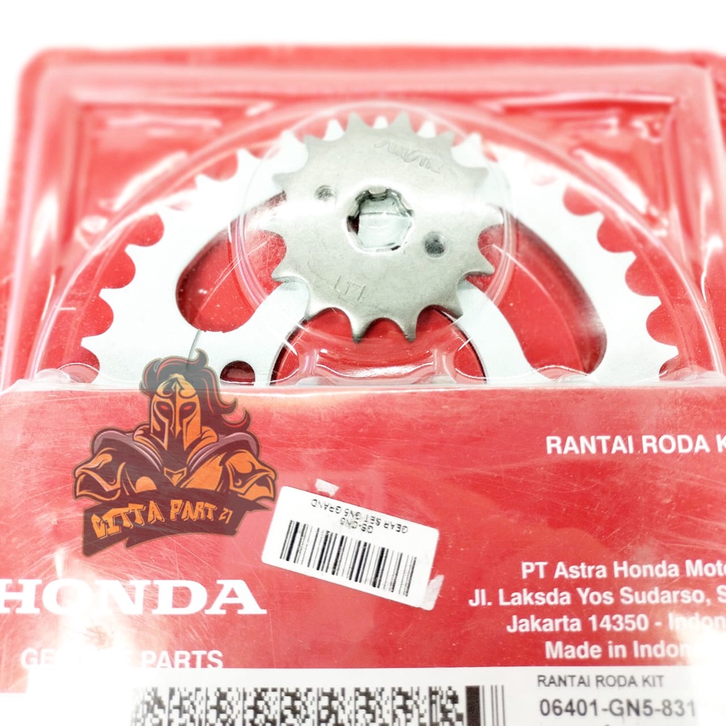 GEAR SET PLUS RANTAI HONDA GN5 KUALITAS ASLI ORIGINAL HONDA presisi kokoh tidak bunyi atau berisik awet dan dijamin mantap GRAND LEGENDA