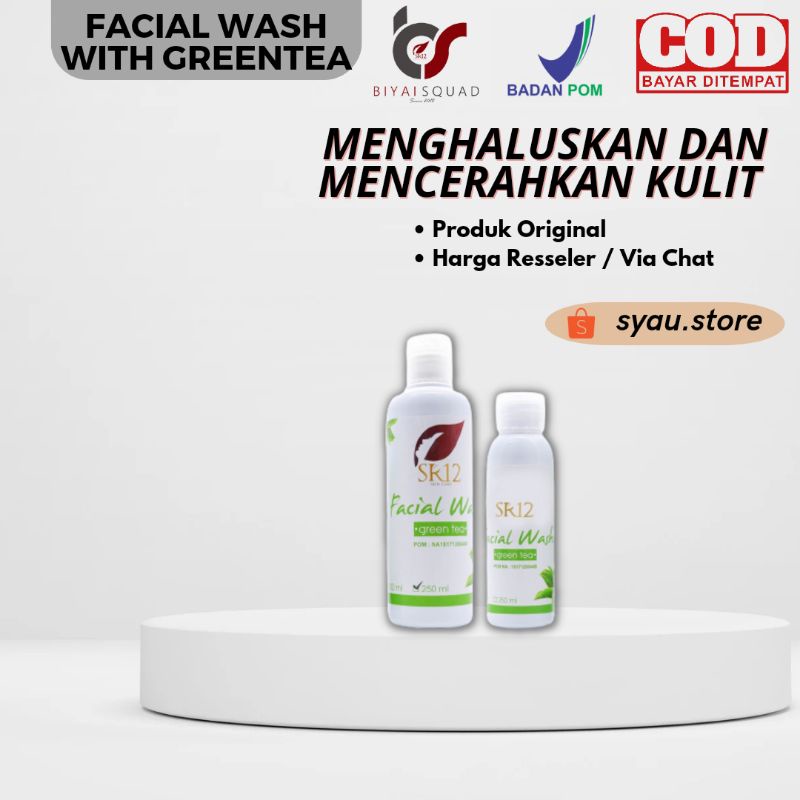 SABUN WAJAH GREEN TEA SR12 BPOM / MENGENCANGKAN WAJAH / FACIAL WASH GREENTEA / JERAWAT &amp; BERMINYAK