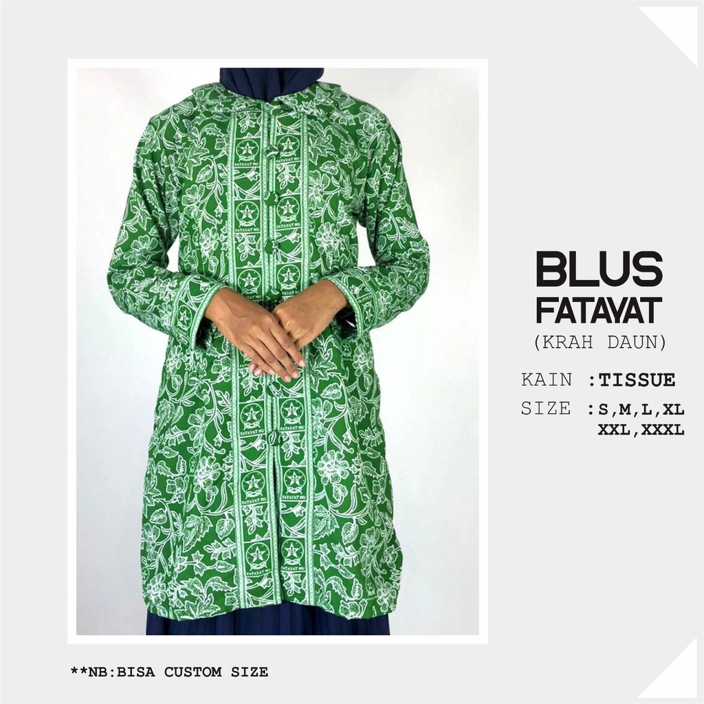 Tunik Fatayat NU Kerah Daun Blus Fatayat Seragam fatayat nu Atasan Fatayat Nasional