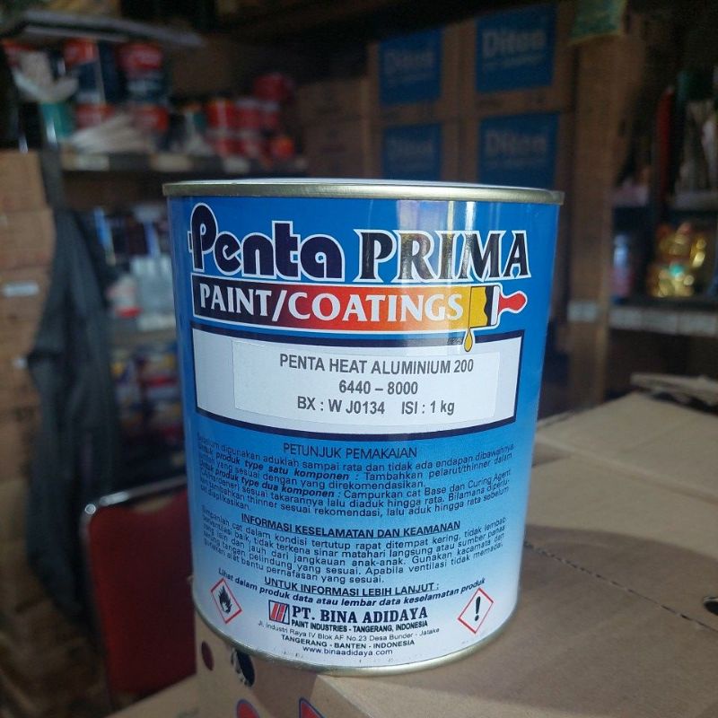 CAT PENTA HEAT RESISTANT /  CAT  HI TEMP ANTI PANAS WARNA HITAM &amp; SILVER- 1 KG