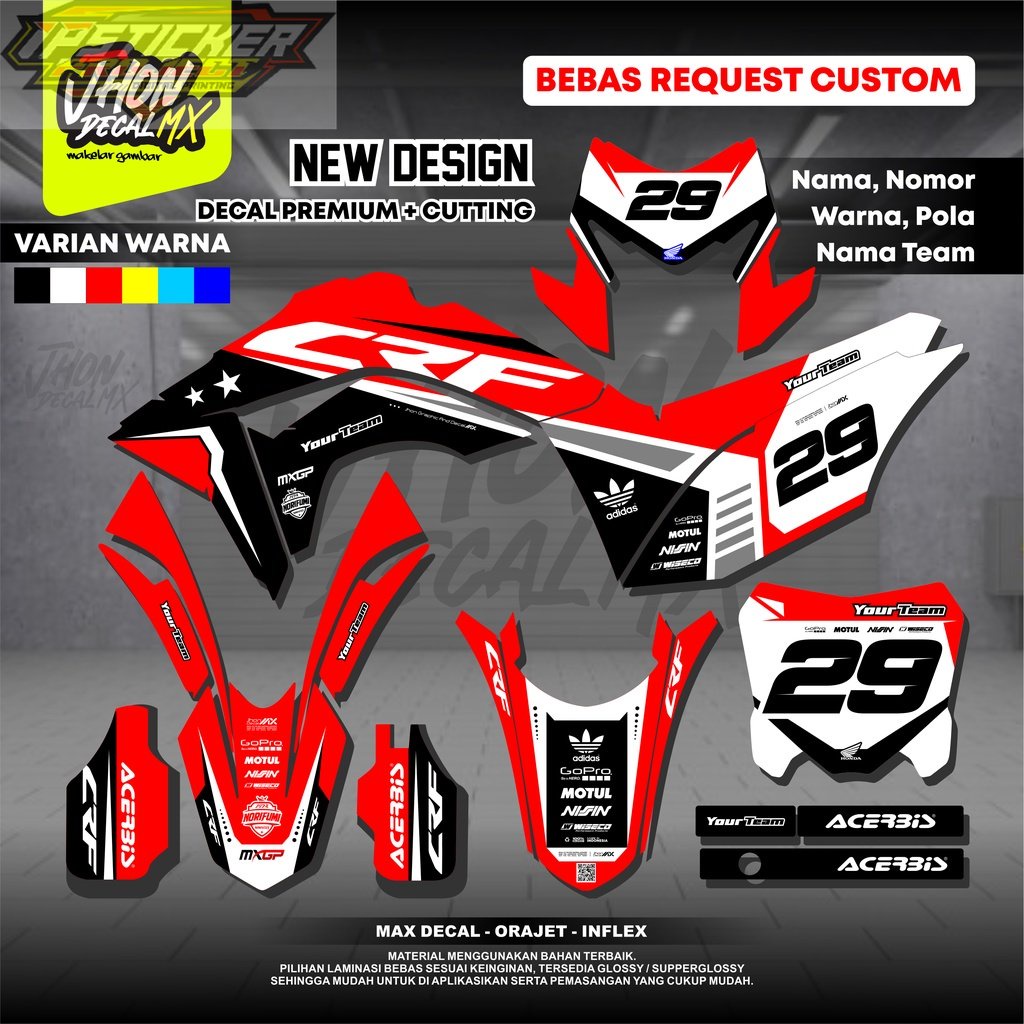 Decal CRF 150 L Full Body - Decal CRF Merah - Decal CRF HItam - Sticker CRF Full Body by JhonDecal D