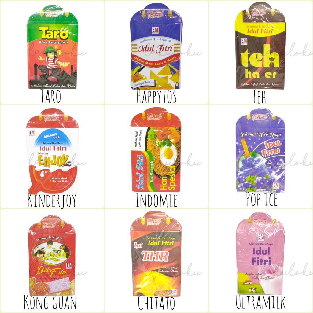 

Amplop Lebaran / Amplop Idul Fitri Gambar Snack 1 Pack isi 8 pcs
