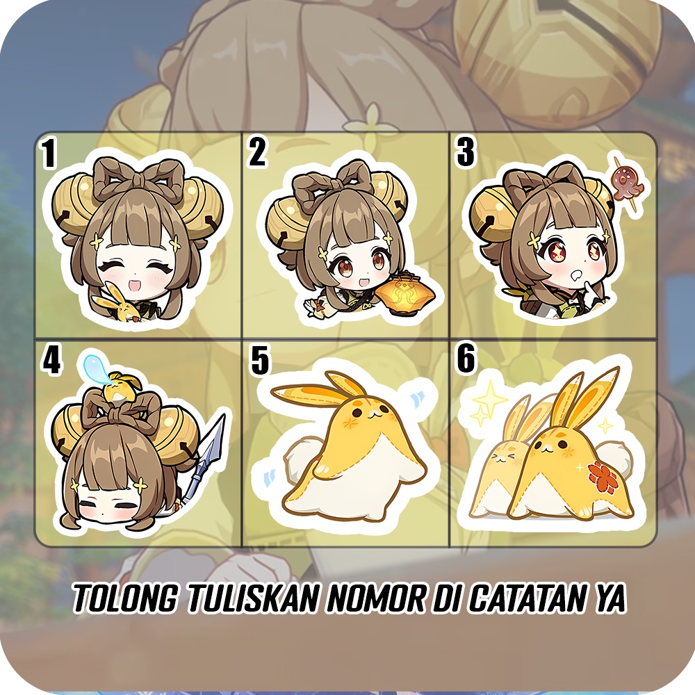 Stiker Glossy Yaoyao Genshin Impact, Sticker Anime Untuk di HP, Laptop, Helm, Motor dll