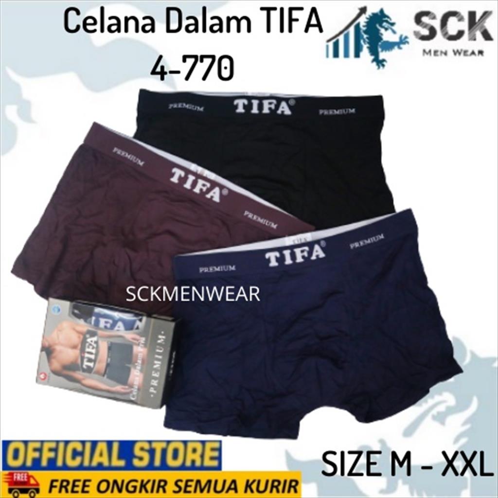 [ISI 1] CD Pria TIFA 4-770 / Celana Dalam Pria Boxer SIZE M L XL XXL - sckmenwear GROSIR