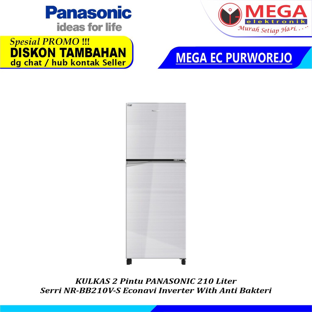 LEMARI ES PANASONIC 2 PINTU  NR-BB210V-S / NR BB210 V S