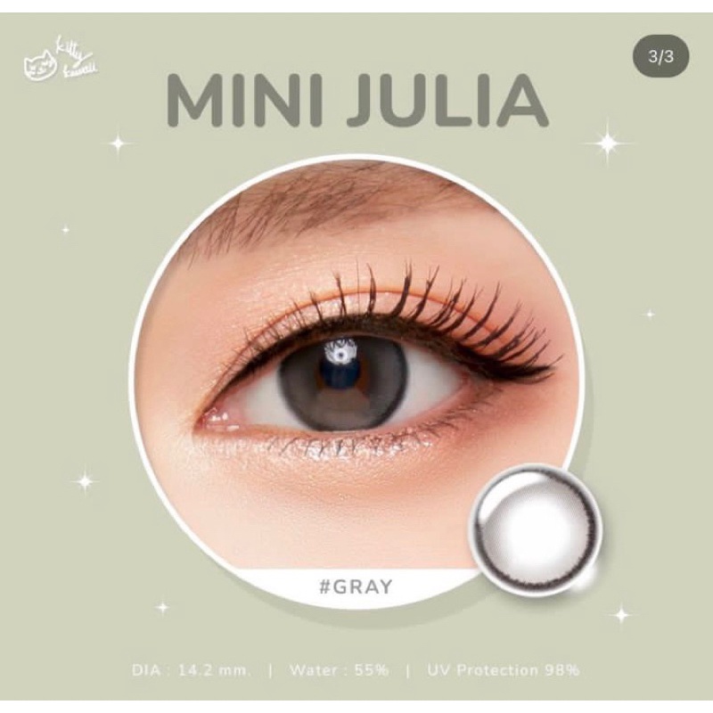 Softlens Kitty Kawaii Mini Julia - Gray dan Brown Bisa Minus