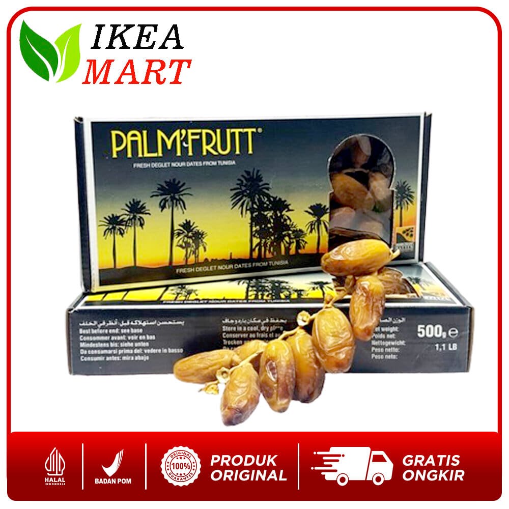 

Kurma Palm Frutt 500 gram Tunisia - Kurma Tangkai - Kurma Tunisia Lembut & Manis