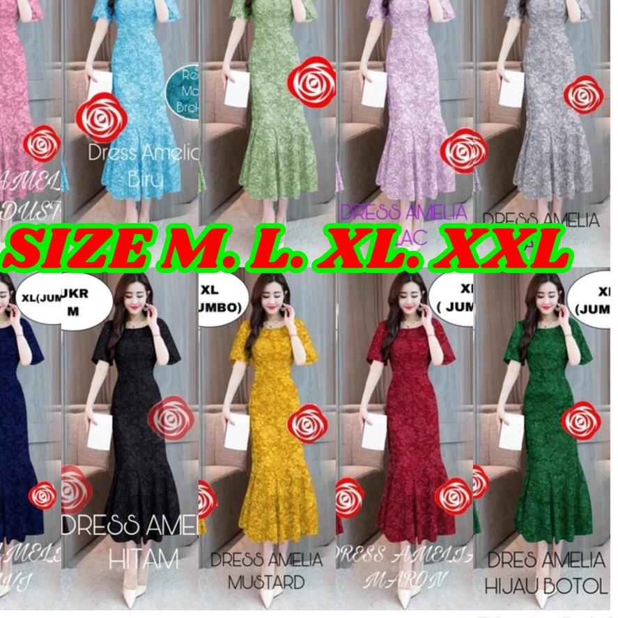 ❋ DRES AMELIA JUMBO/DRESS AMELIA/ungu lilac/DRESS MERMAID BRUKAT DUYUNG DRESS BRUKAT PESTA DRESS PAR