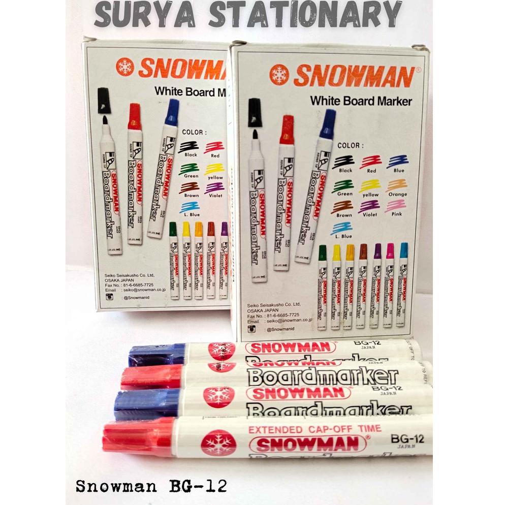 

E35 (PCS) Spidol Snowman BG-12 / Spidol Snowman Whiteboard / White Board Marker BG-12 PALING DICARI ㊣