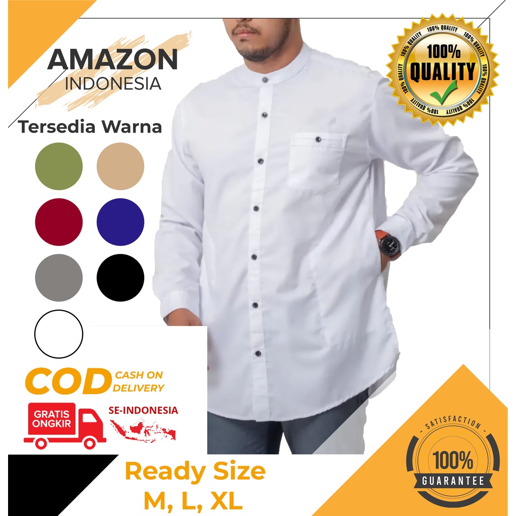 BAJU KOKO PRIA LENGAN PANJANG TOYOBO PUTIH LENGAN PANJANG KATUN DINGIN NON STRETCH