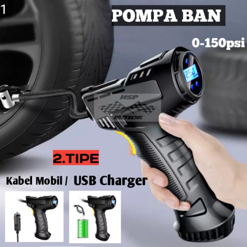 Pompa Ban Mobil Truk Motor Elektrik Cek Tekanan Angin Digital pompa elektrik Pompa Udara Mobil Portabel Mini Ban Mobil Pintar Tampilan Digital Pompa Inflator Listrik Pompa Udara*COD