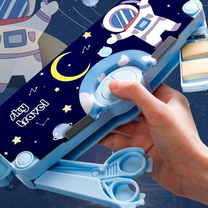 

BISA ✨COD✨ Kotak Pensil Pola Kartun Lapisan Ganda Tunggal dengan Rautan Kapasitas murah
