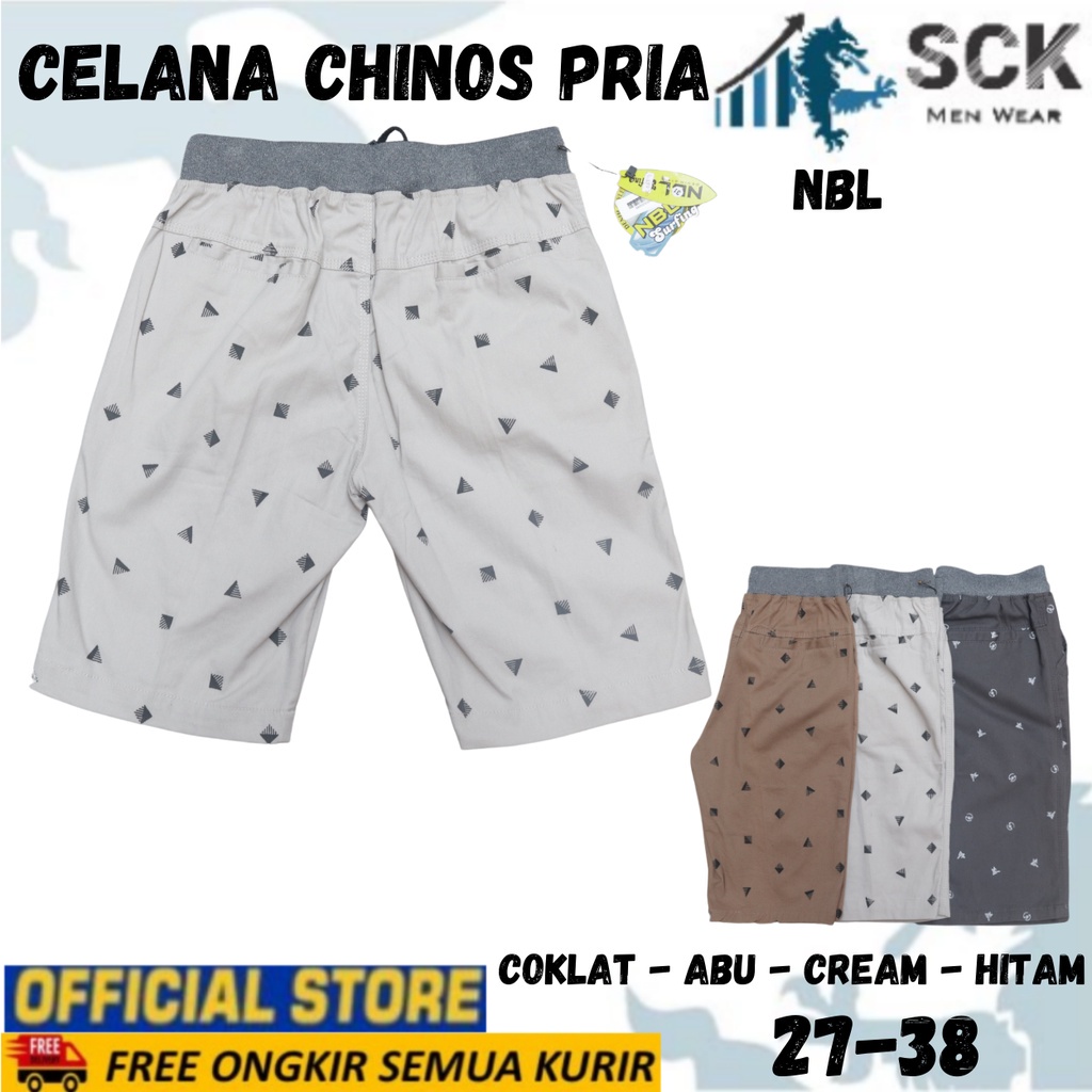 Celana Pendek Model Chinos NBL MOTIF Bahan Katun / Kolor Santai Pria Wanita Unisex Pinggang Karet - sckmenwear GROSIR