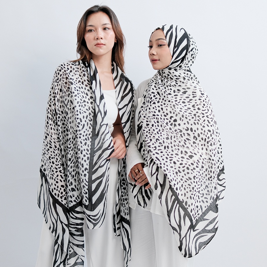 ITSFRIDAY Edrie Scarf - Premium Pashmina Shawl Selendang Syal Pasmina Hijab Import Motif Leopard Coklat Nude