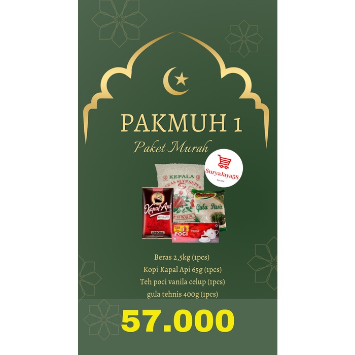 

Paket sembako / Parcel Lebaran / Paket Ramadhan / Paket sembako murah - PAKMUH 1