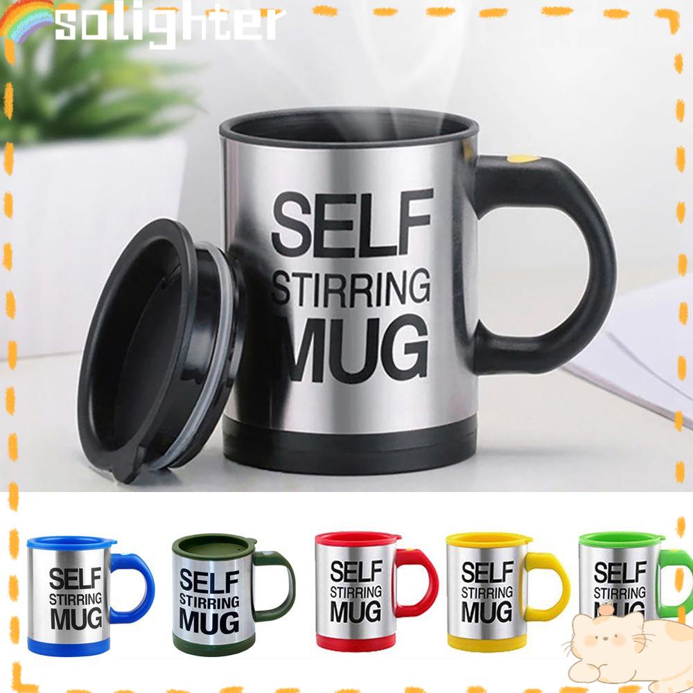 Solighter Self Stirring Mug Lazy 400ML Double Insulated Mixer Otomatis