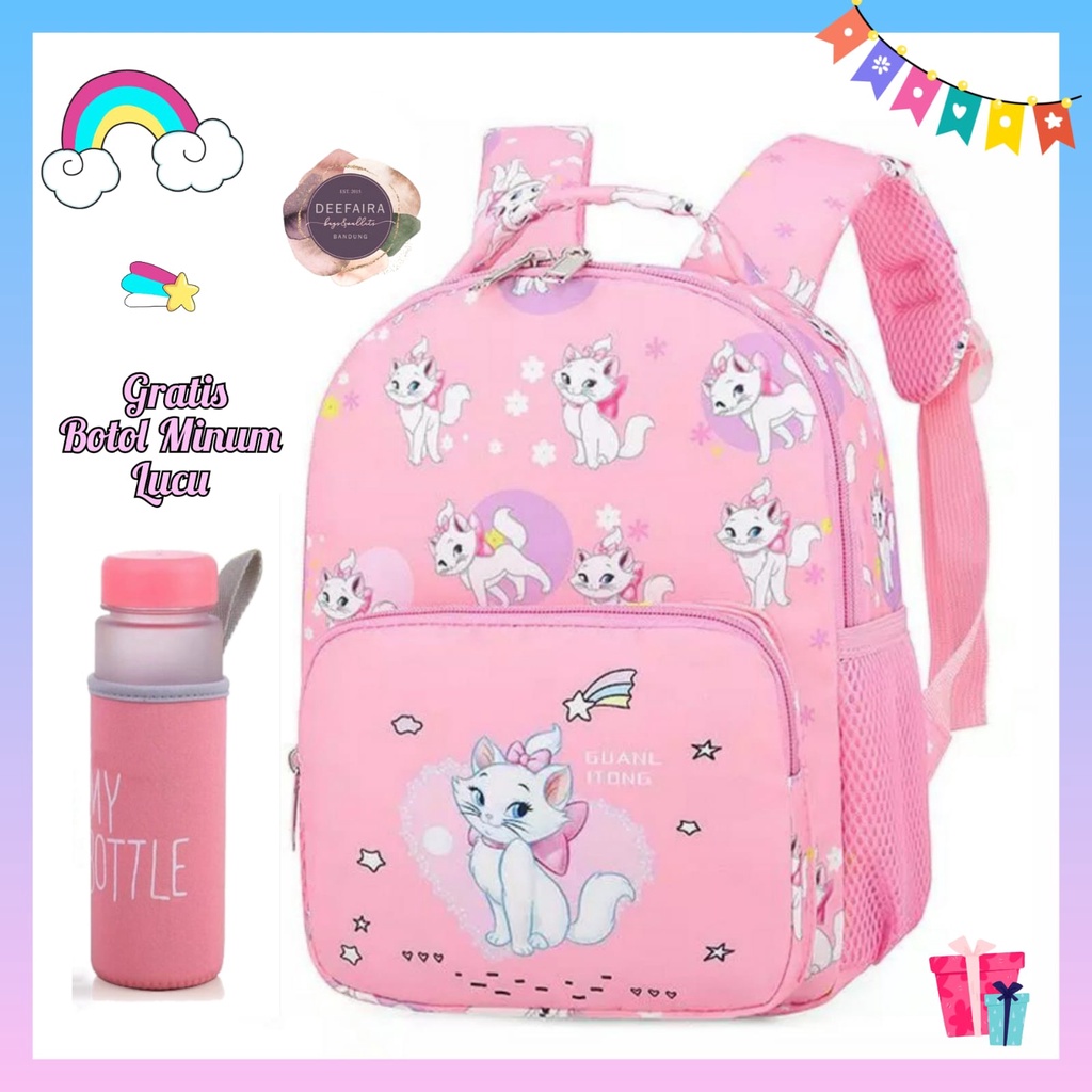 Tas Ransel Anak Perempuan New Katalog Smile Cat Free Botol Minum Untuk Anak Tk Sd Dan Smp