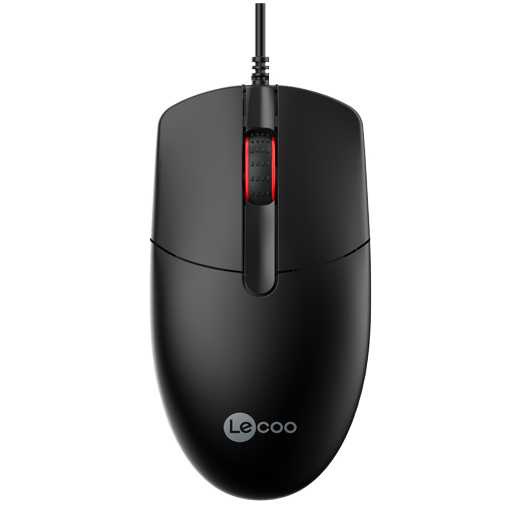 Mouse Kabel Optikal Kerja Kantor Murah - Lecoo Mouse Wired Optical -  Mouse Kantor / Gaming - Mouse Awet dan Murah - Warna HItam - Mouse Ergonomis Murah