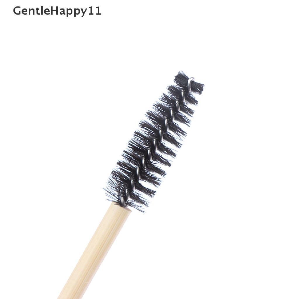 Gentlehappy 50Pcs Sikat Bulu Mata Gagang Bambu Brush Makeup eyelash Extension Sikat Alis id