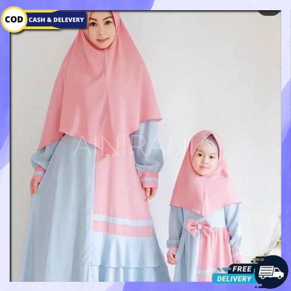 Kupel Import Premium Gamus Ansk Mom`S Bahan Adem Baju Gamis Anak Ibu Dress Couple Mom&Kids Terbaru G